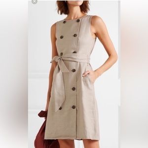 NWT Jcrew Double-breasted sleeveless sheath dress in stretch linen - L2614 - 16